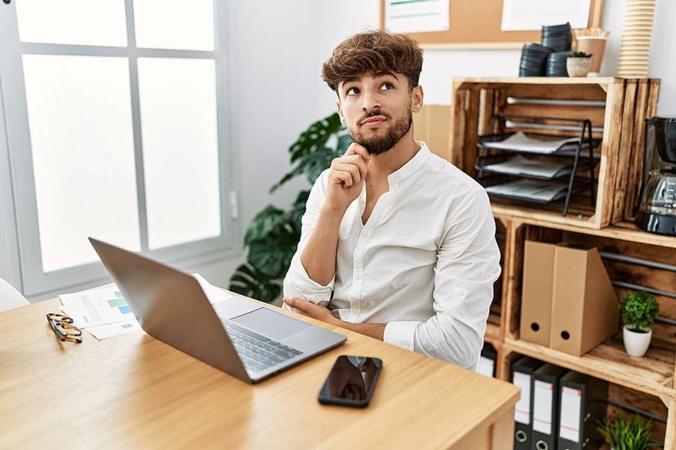 Man thinks about changing his LinkedIn profile