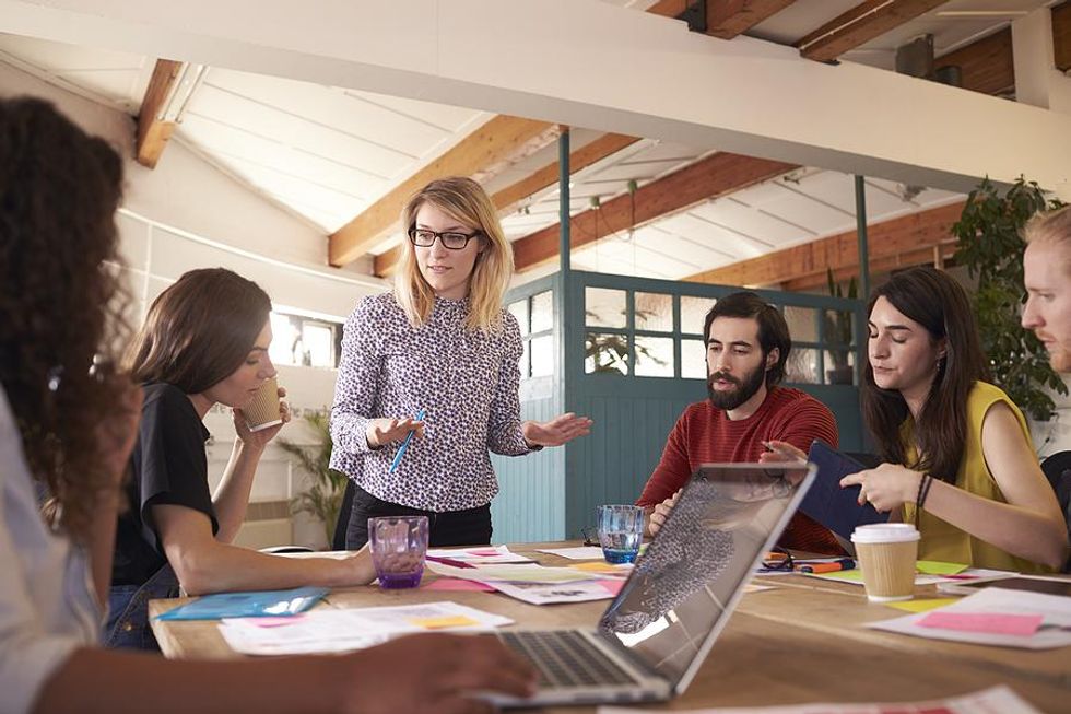 Employees feel inspired during a brainstorming session