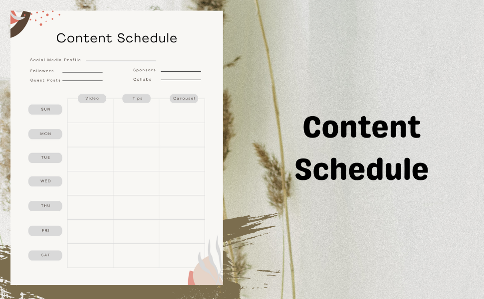 Content schedule