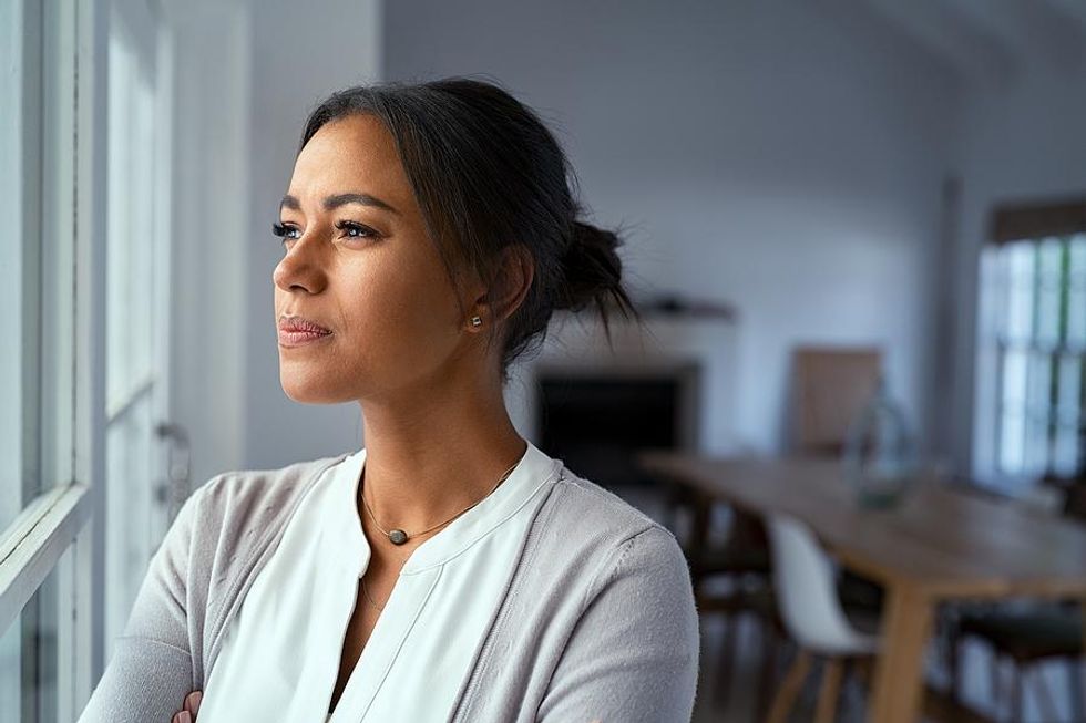 Woman thinks about her future