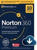 Norton 360 Premium 2022 Antivirus software for 10 Devices with Auto Renewal – Includes VPN, PC Cloud Backup & Dark Web Monitoring [Download]